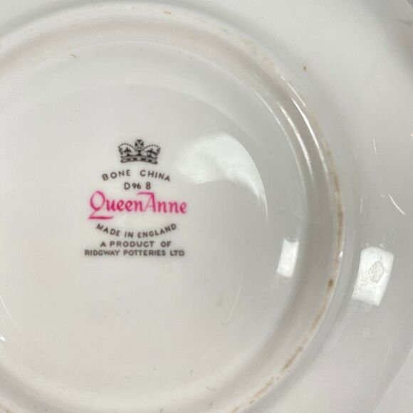 Vtg Queen Anne Ridgway Potteries China Tea Cup & Saucer 8436 Yellow Blue Daisy - Picture 6 of 11